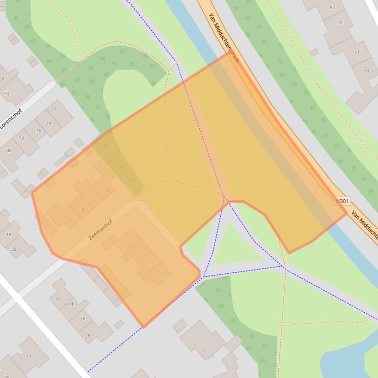 Kaart van postcodegebied 3863AP.