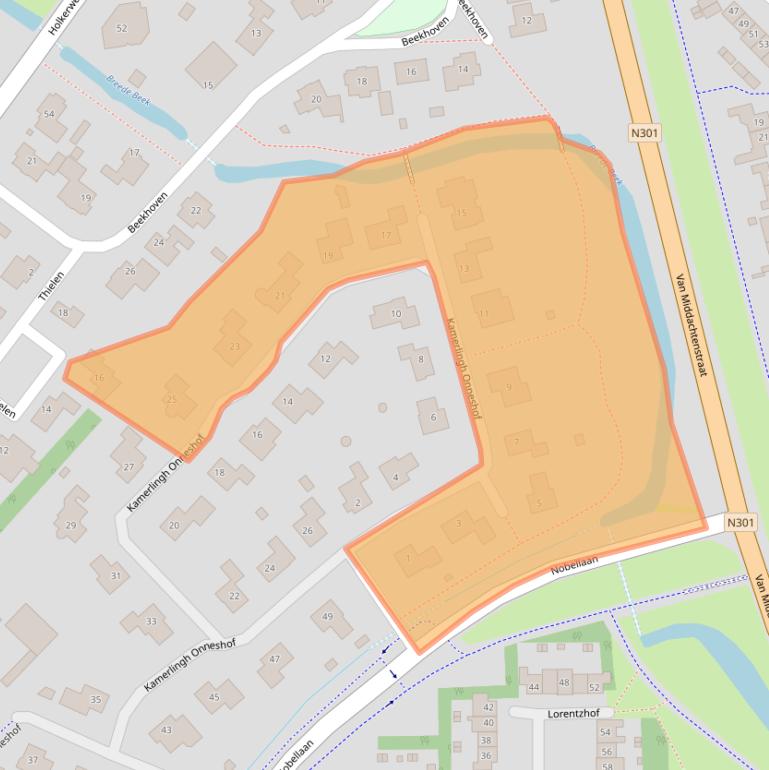 Kaart van postcodegebied 3863AS.