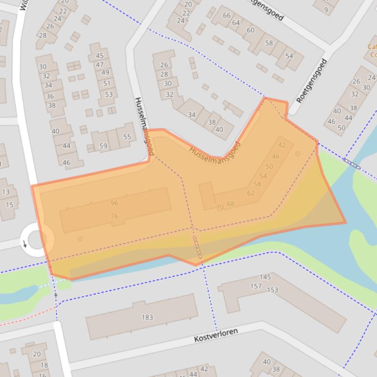 Kaart van postcodegebied 3863BX.