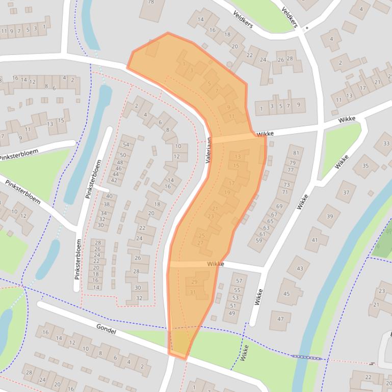 Kaart van postcodegebied 3863DE.