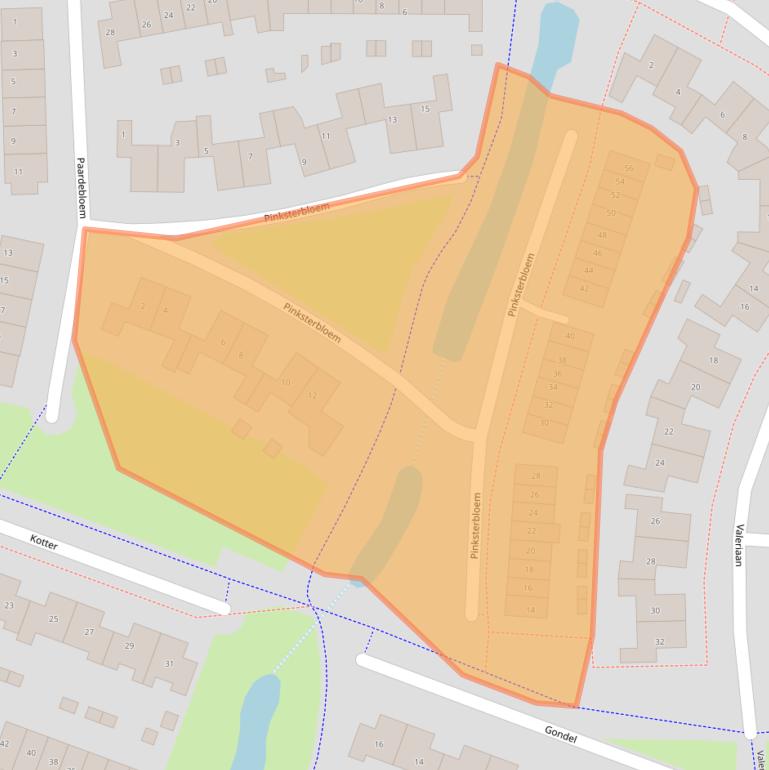 Kaart van postcodegebied 3863DJ.