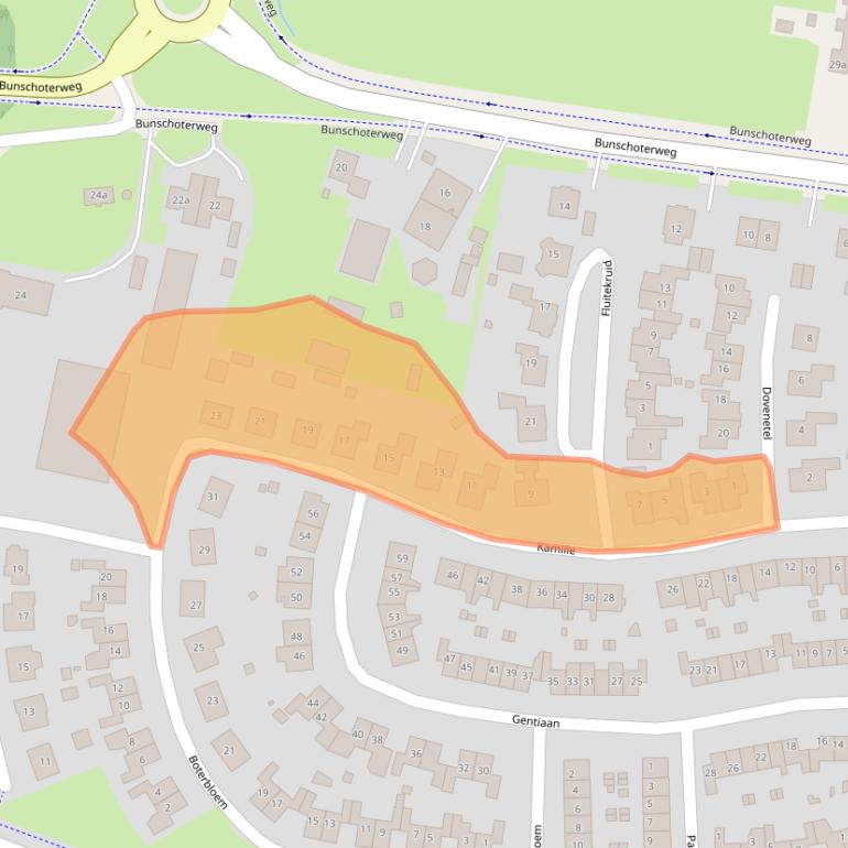 Kaart van postcodegebied 3863DT.