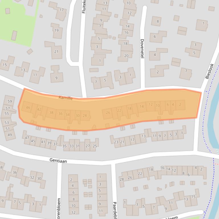 Kaart van postcodegebied 3863DV.