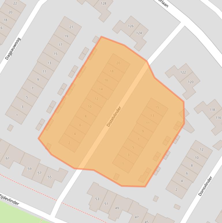 Kaart van postcodegebied 3863HL.