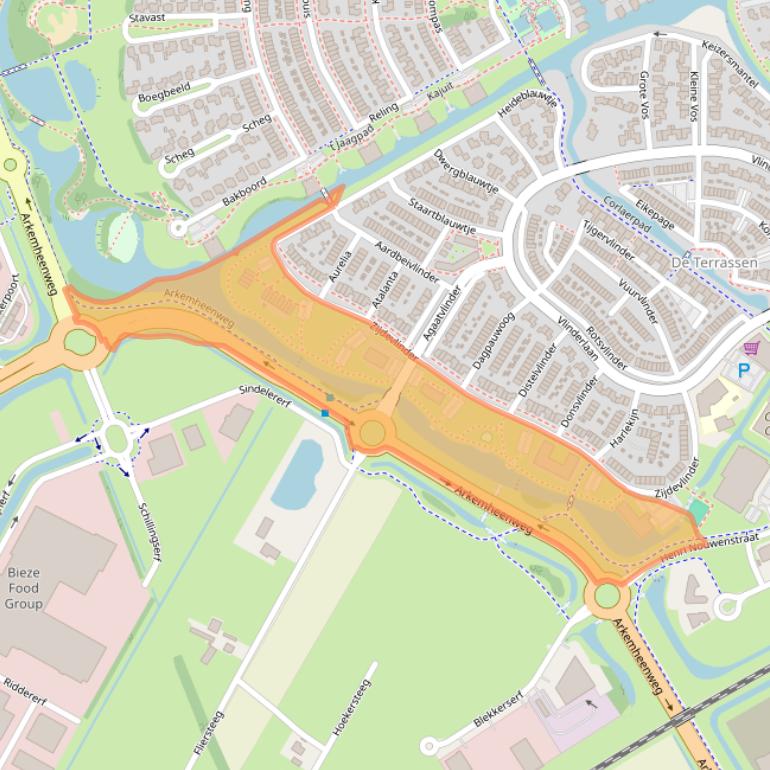 Kaart van postcodegebied 3863HT.