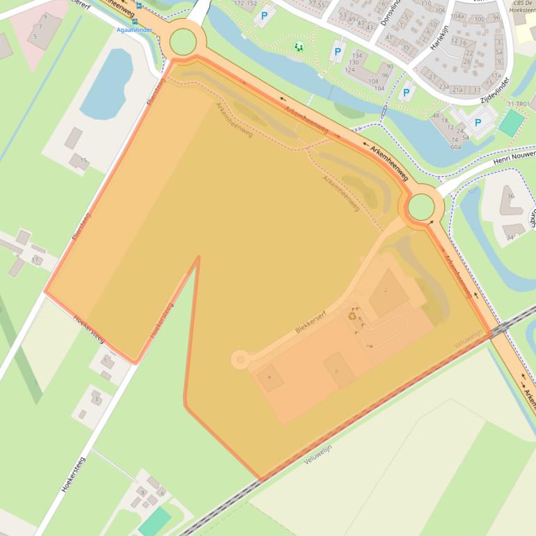 Kaart van postcodegebied 3863JA.