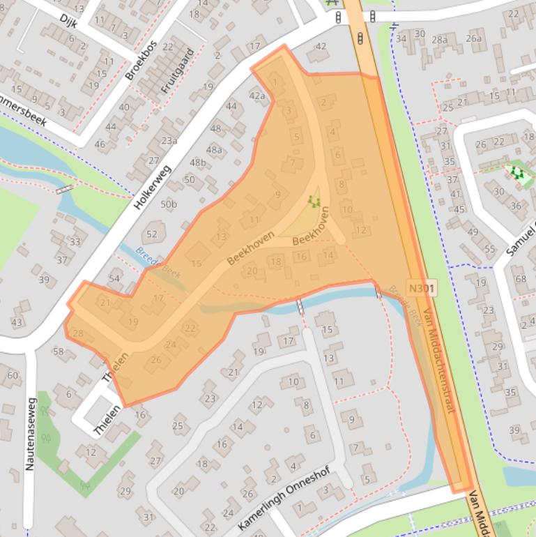 Kaart van postcodegebied 3863PZ.