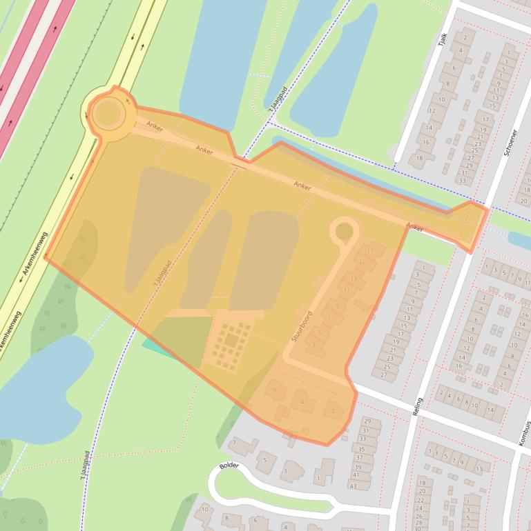 Kaart van postcodegebied 3863TM.
