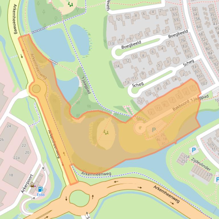 Kaart van postcodegebied 3863VC.