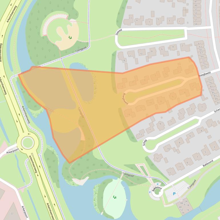 Kaart van postcodegebied 3863VE.