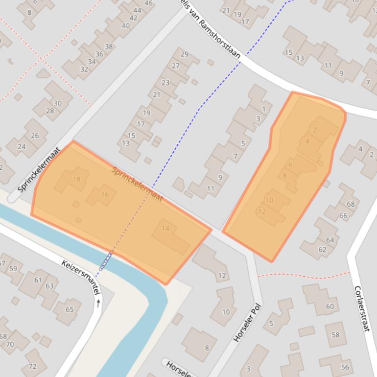 Kaart van postcodegebied 3863XB.