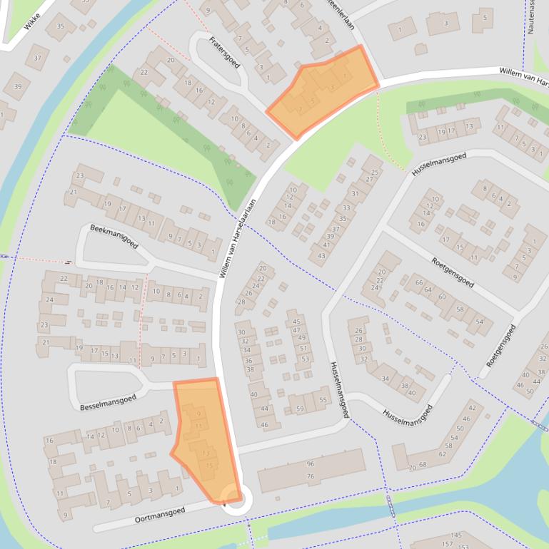 Kaart van postcodegebied 3863XX.