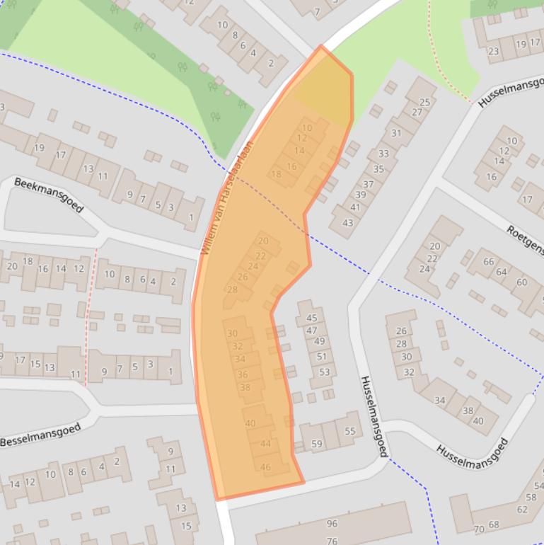 Kaart van postcodegebied 3863XZ.