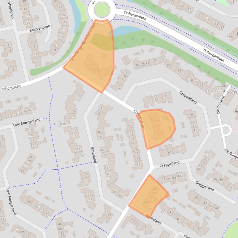 Kaart van postcodegebied 3863ZD.