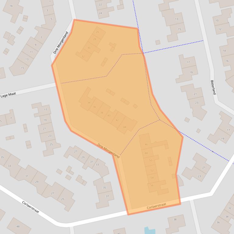 Kaart van postcodegebied 3863ZJ.