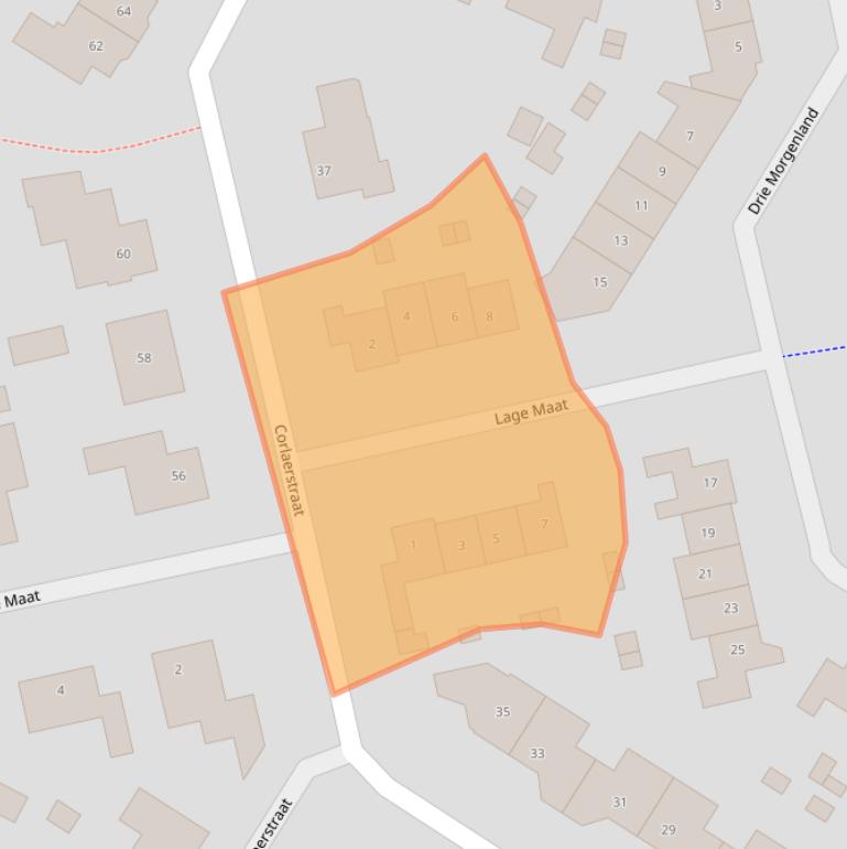 Kaart van postcodegebied 3863ZS.