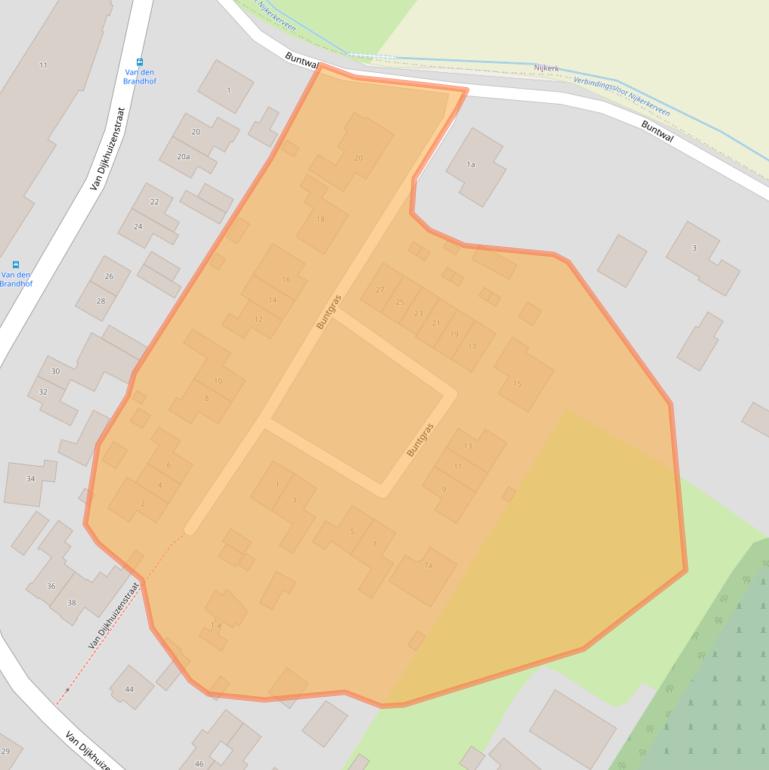 Kaart van postcodegebied 3864DR.