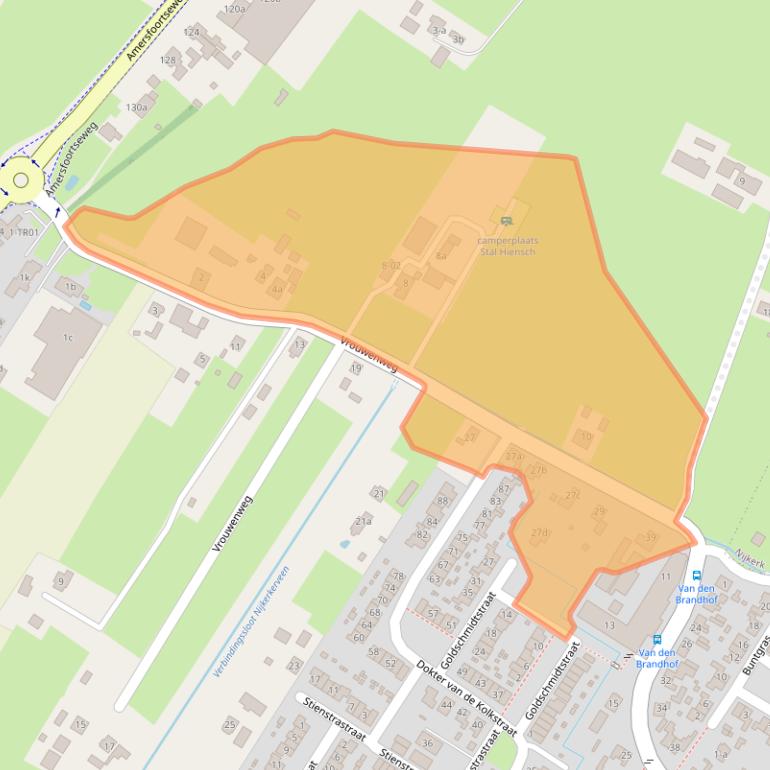 Kaart van postcodegebied 3864DZ.