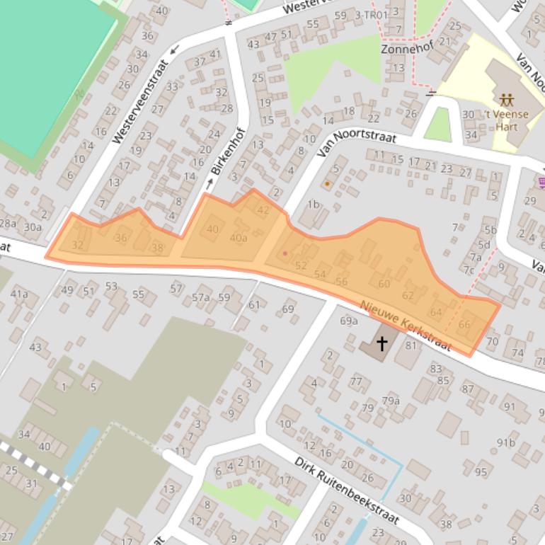 Kaart van postcodegebied 3864EE.