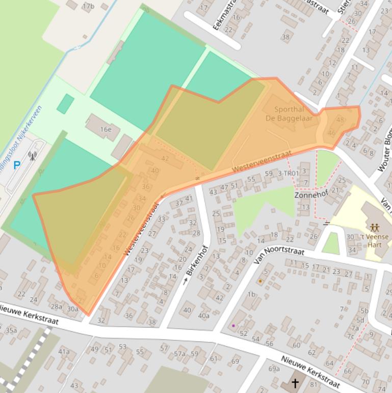 Kaart van postcodegebied 3864EN.