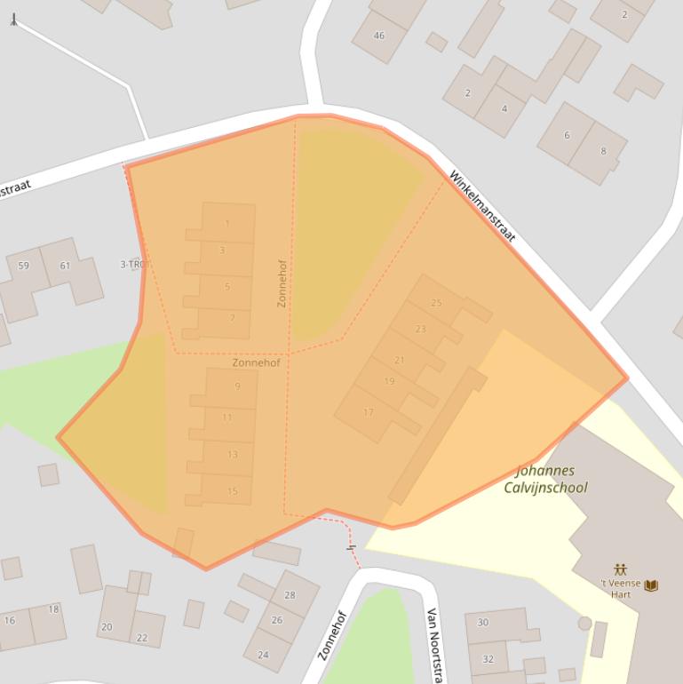 Kaart van postcodegebied 3864EP.