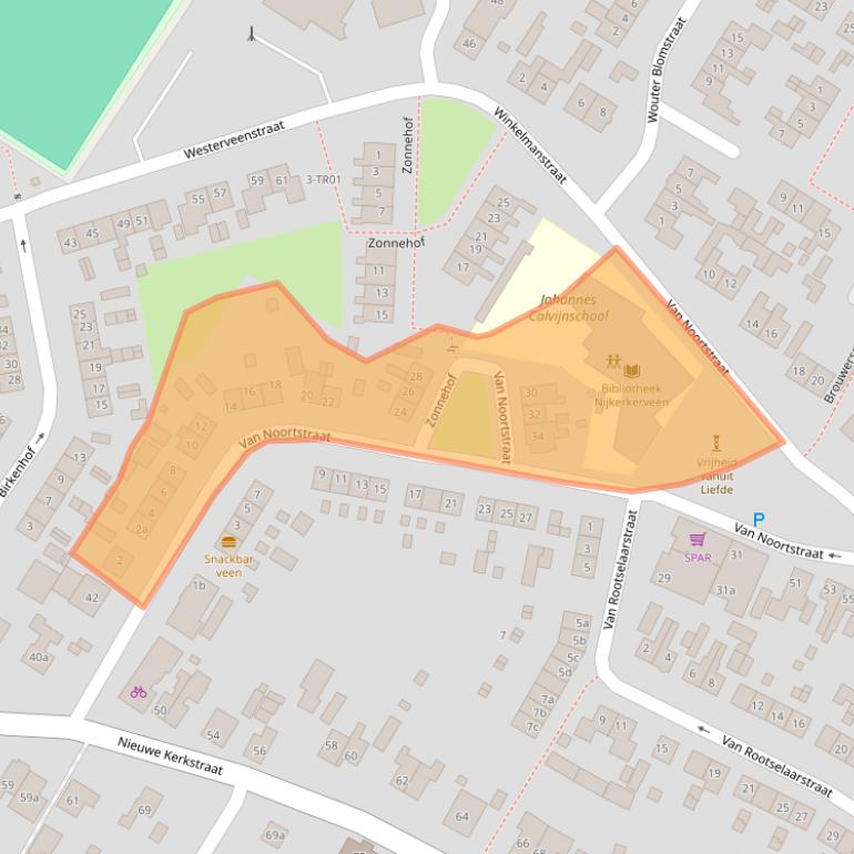 Kaart van postcodegebied 3864EV.