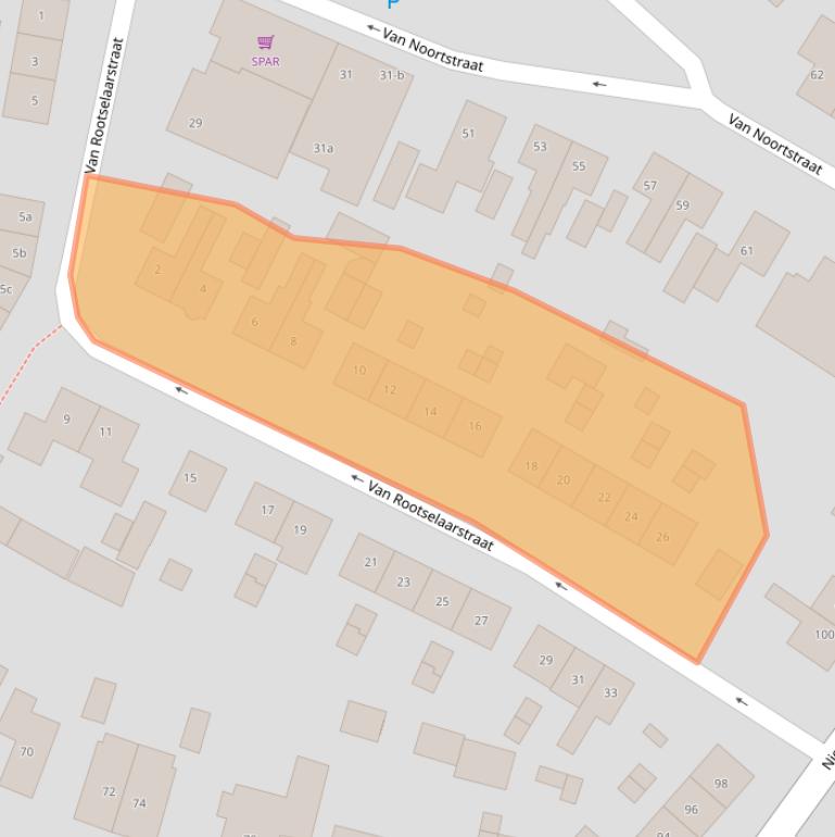 Kaart van postcodegebied 3864EX.