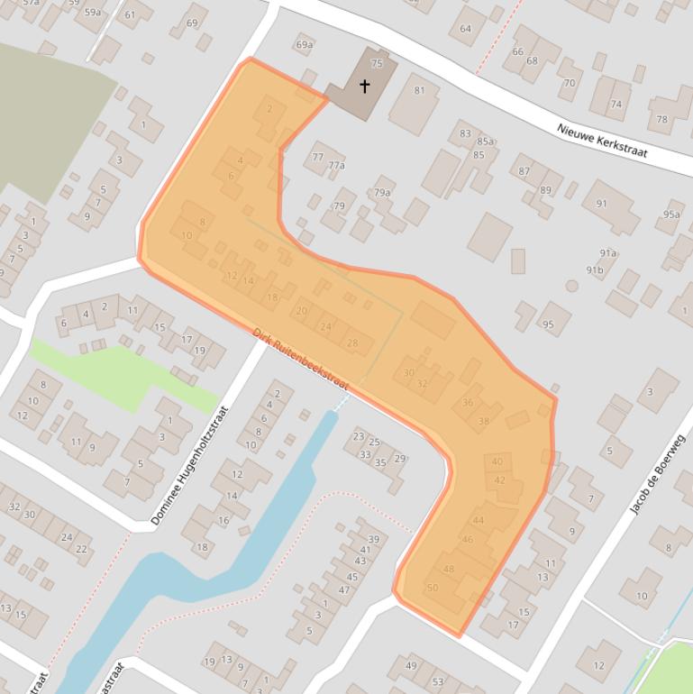 Kaart van postcodegebied 3864GB.