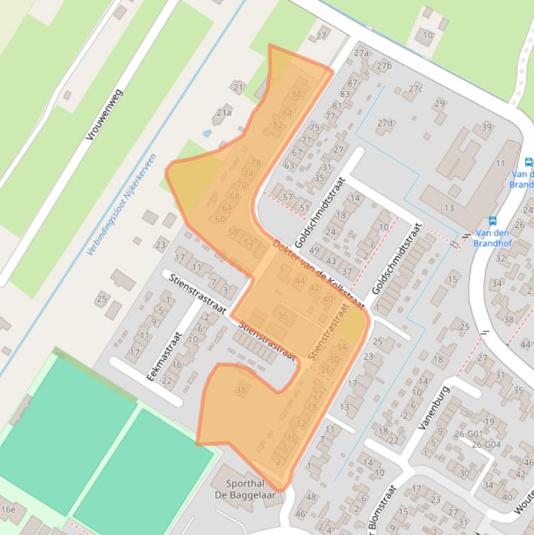 Kaart van postcodegebied 3864HB.