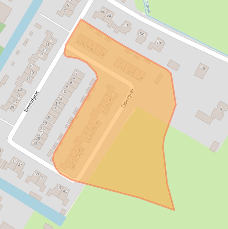 Kaart van postcodegebied 3864JB.