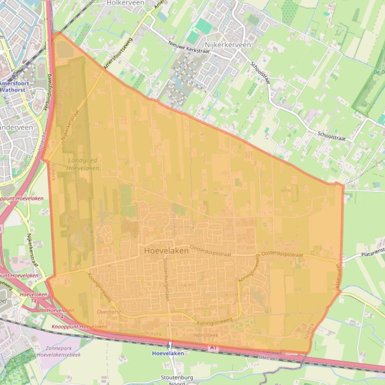 Kaart van postcodegebied 3871.