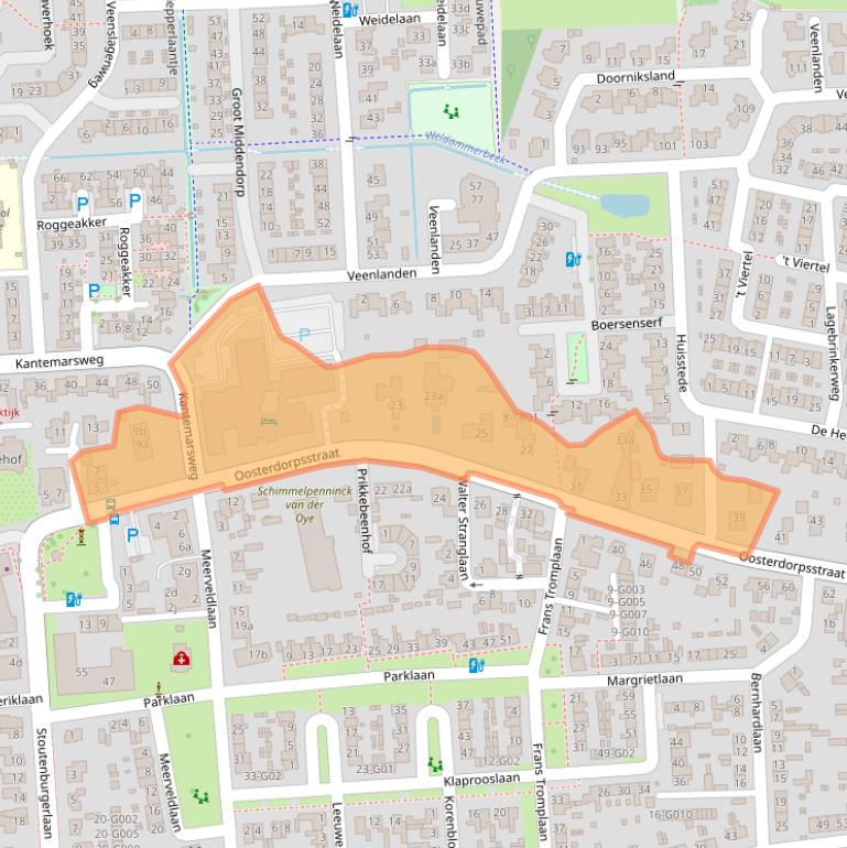 Kaart van postcodegebied 3871AA.