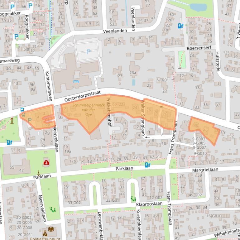 Kaart van postcodegebied 3871AD.