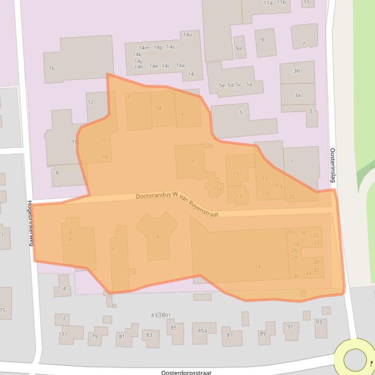 Kaart van postcodegebied 3871AN.