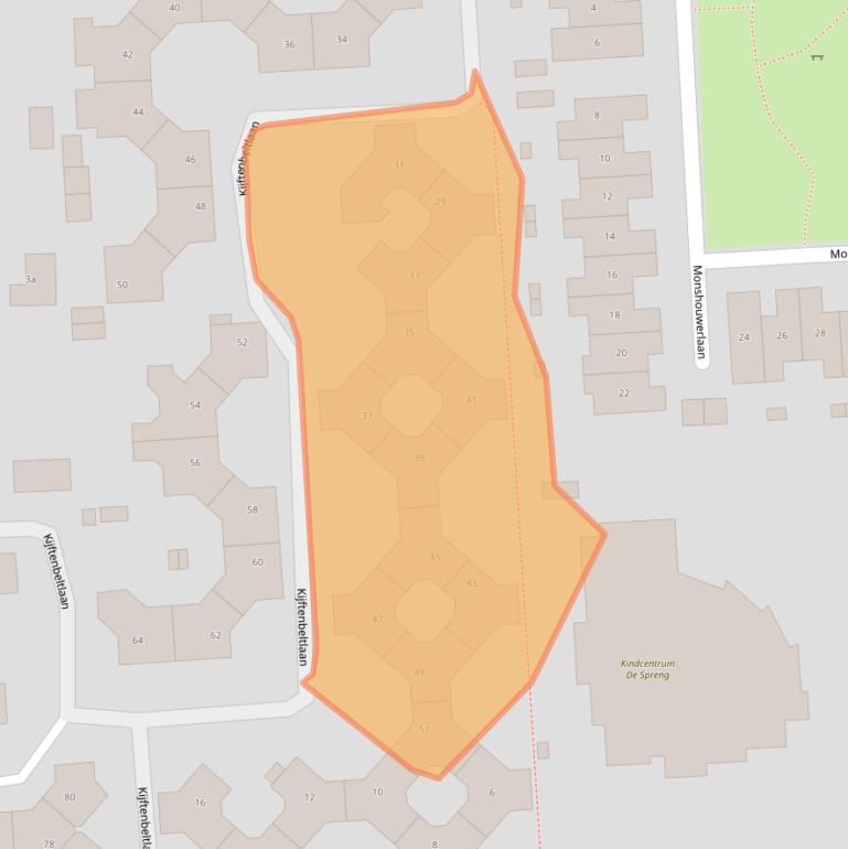 Kaart van postcodegebied 3871BC.