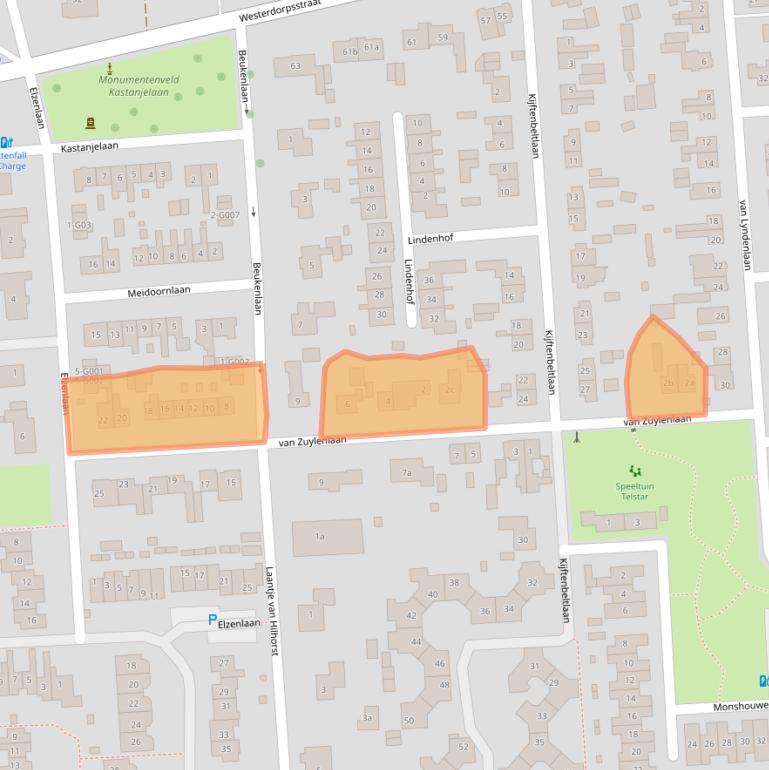 Kaart van postcodegebied 3871BH.