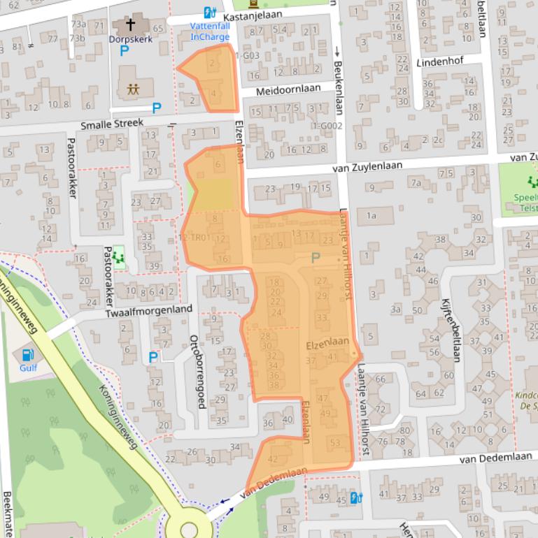 Kaart van postcodegebied 3871BL.