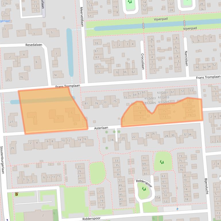 Kaart van postcodegebied 3871CA.