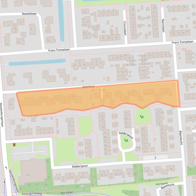 Kaart van postcodegebied 3871CB.