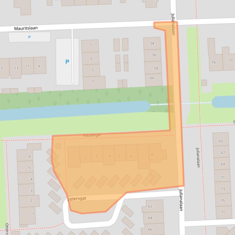 Kaart van postcodegebied 3871CT.