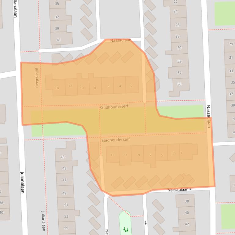 Kaart van postcodegebied 3871DC.