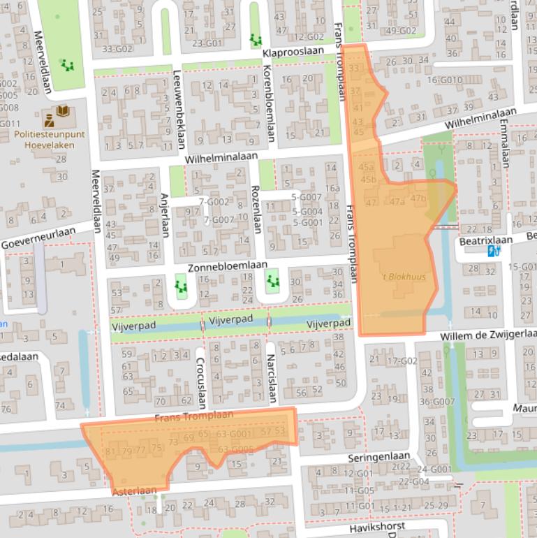 Kaart van postcodegebied 3871EM.