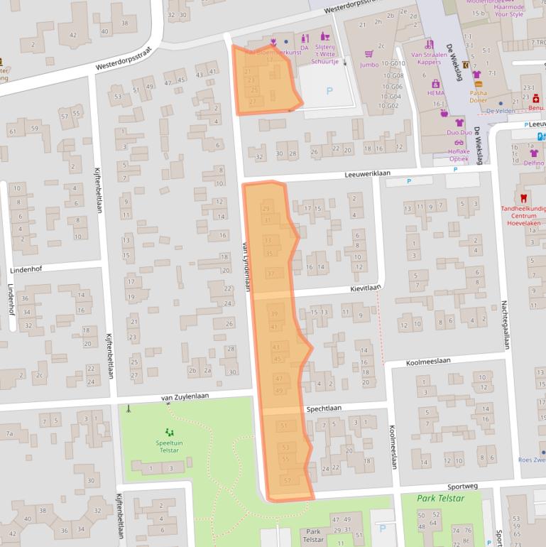 Kaart van postcodegebied 3871HB.