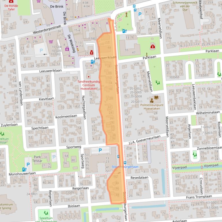 Kaart van postcodegebied 3871JB.