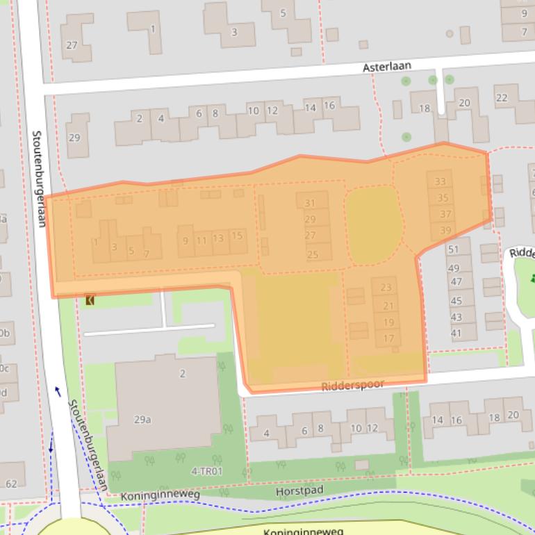 Kaart van postcodegebied 3871JE.