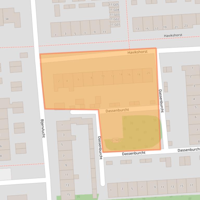 Kaart van postcodegebied 3871JL.