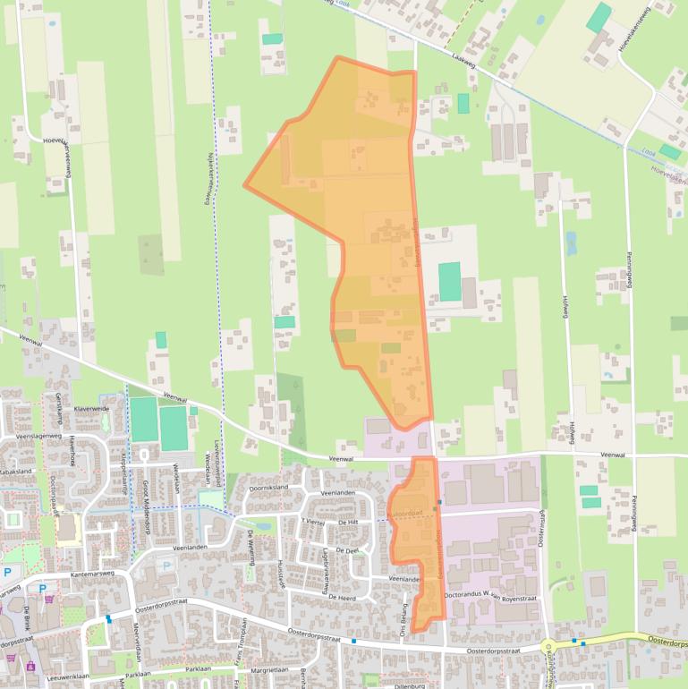 Kaart van postcodegebied 3871KM.
