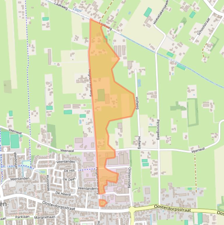Kaart van postcodegebied 3871KN.
