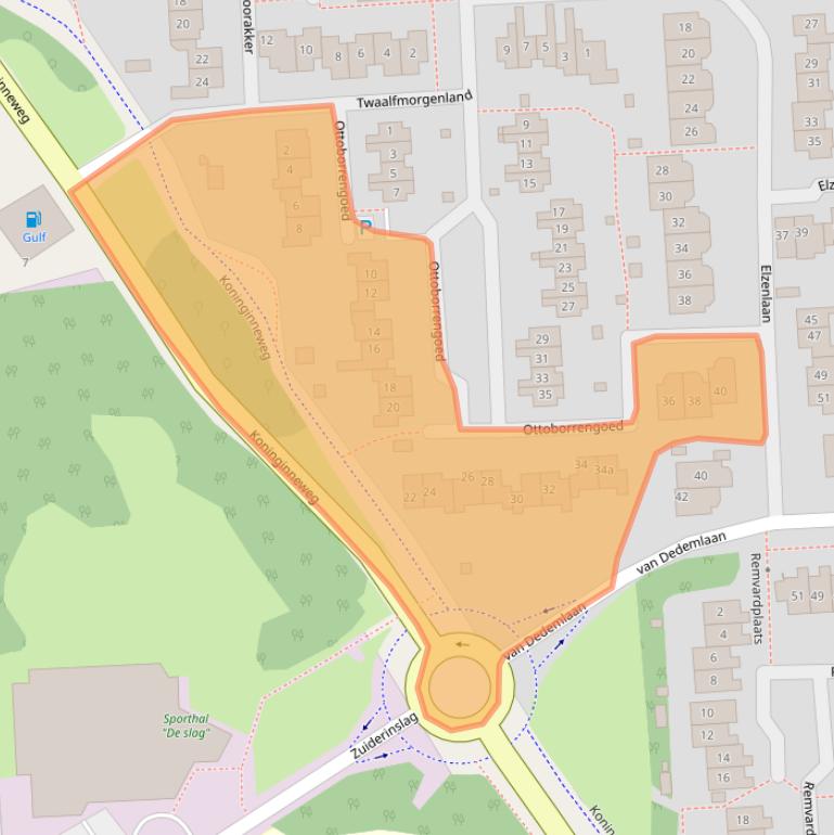 Kaart van postcodegebied 3871MK.
