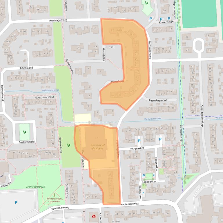 Kaart van postcodegebied 3871NA.